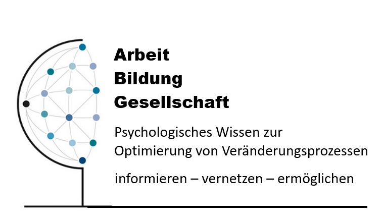 Das Bild zeigt das Logo des Masters Psychologie mit dem Schwerpunkt Arbeit, Bildung und Gesellschaft.