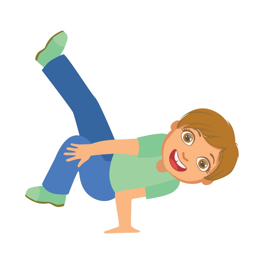 Illustration of a boy playing around.
