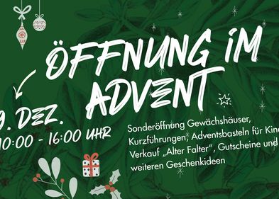 Adventsverkauf_09122023 Öffnung im Advent, Bild: Botanischer Garten Leipzig