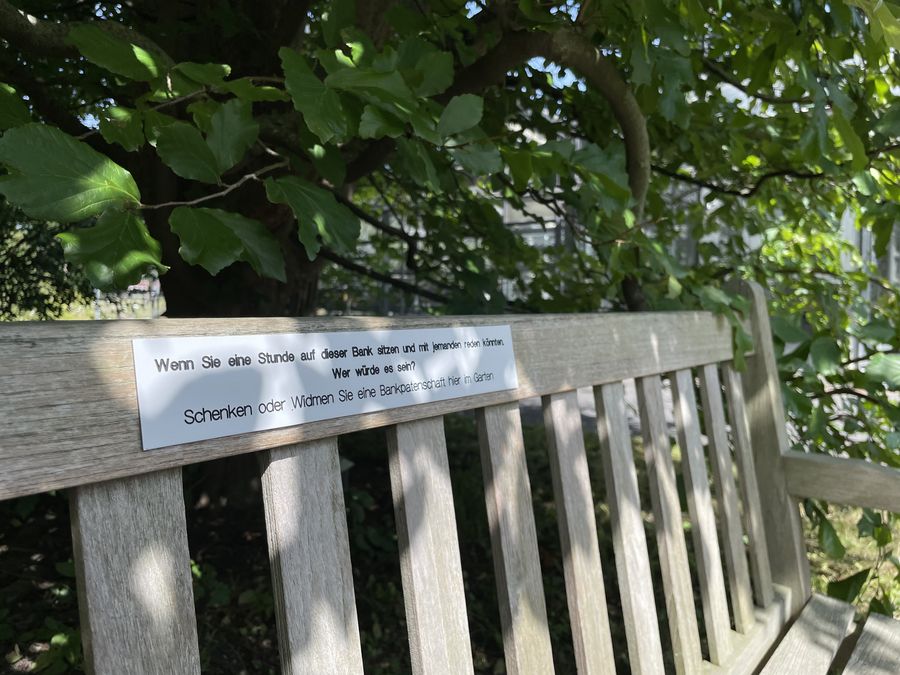 zur Vergrößerungsansicht des Bildes: Bänke zum Nachdenken, Verweilen und Ausruhen: Mit einer Bankpatenschaften im Botanischen Garten der Universität Leipzig unterstützen Sie die Arbeit des Gartens und leisten einen wertvollen Beitrag für den Erhalt der Artenvielfalt. Foto: Dorett Bothmann