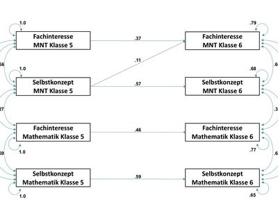 Auf dem Bild sind Zusammenhänge zwischen Fachinteresse und Selbstkonzept zu sehen,