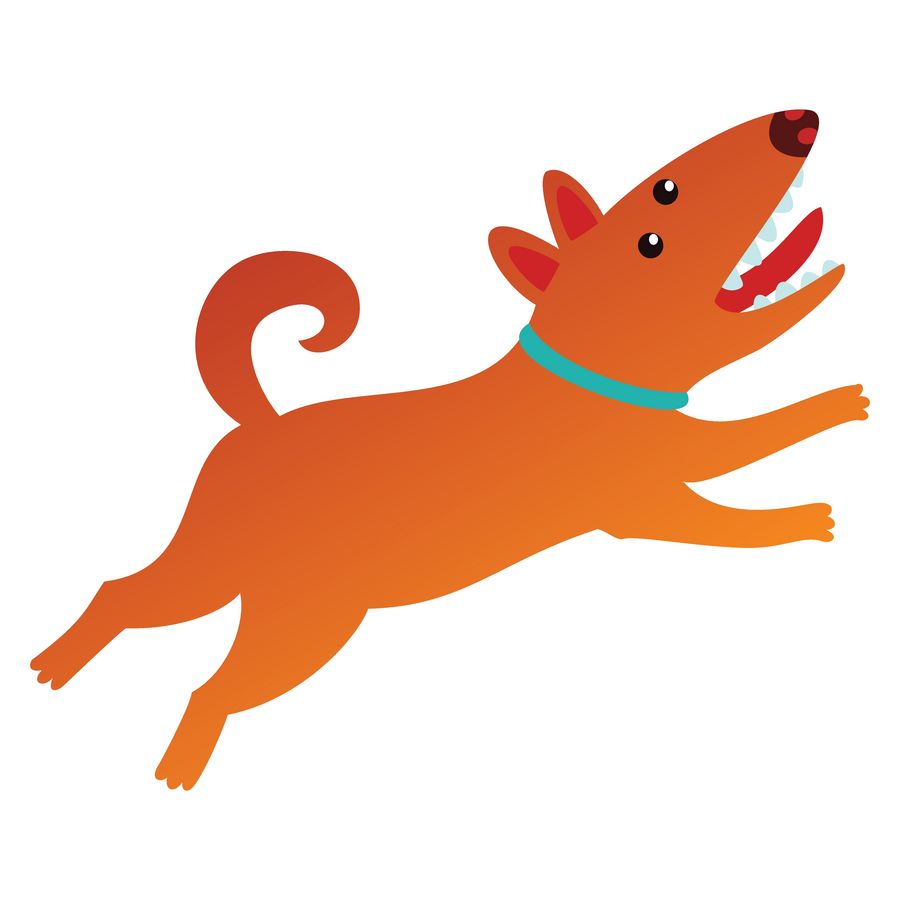 Illustration von einem roten Hund