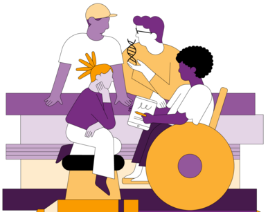 Bunte Illustration von Menschen und Kindern (Bild: navos)