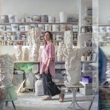 Einblick in das Studio von Sarah Pschorn, Foto: Jakob Adolphi