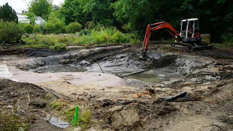 Teichbaustelle im Botanischen Garten